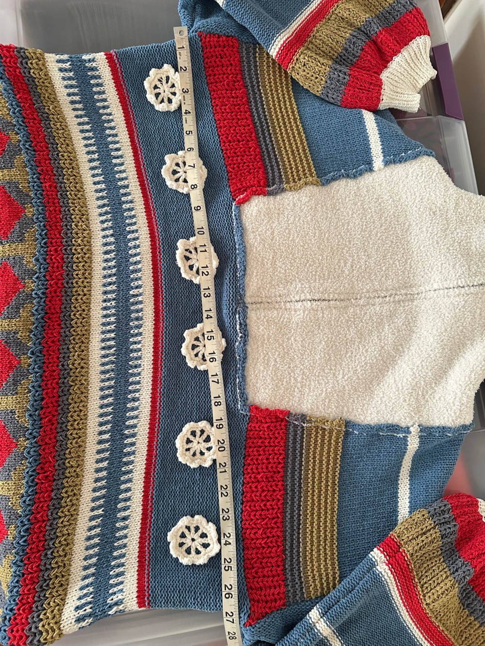 POL Opal Patterned Chenille Fleece Quarter Zip Pullover Sweater Size Medium - Picture 8 of 12